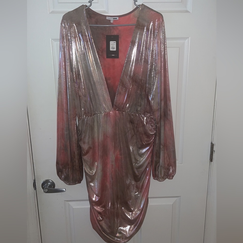PINK METALLIC DRESS